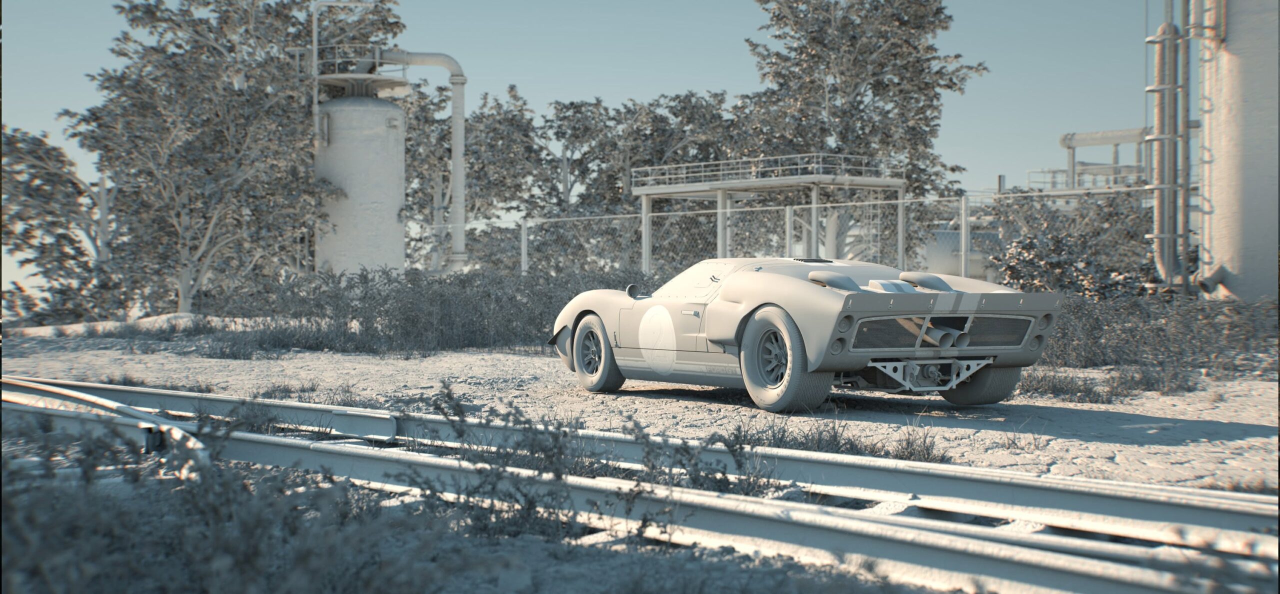 Ford GT40 – Rear (clay)