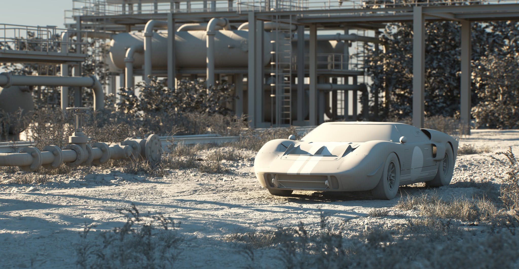 Ford GT40 – Front (clay)