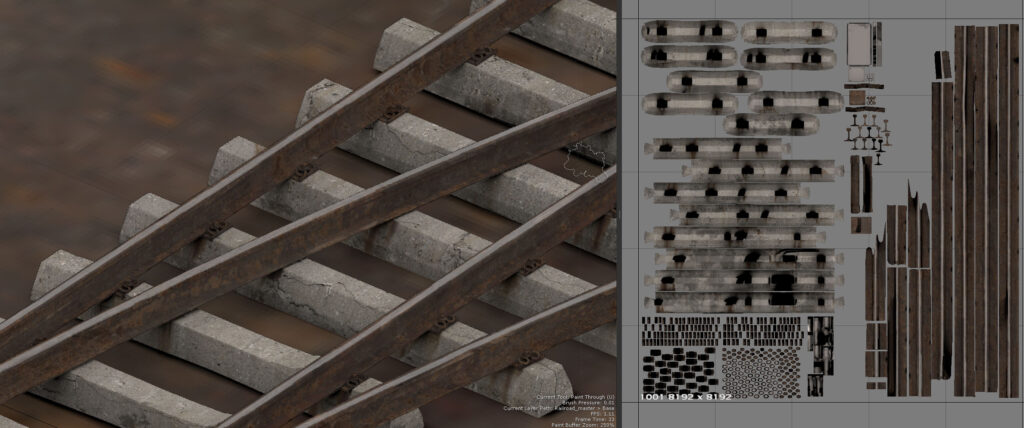 Rails texturing – Mari
