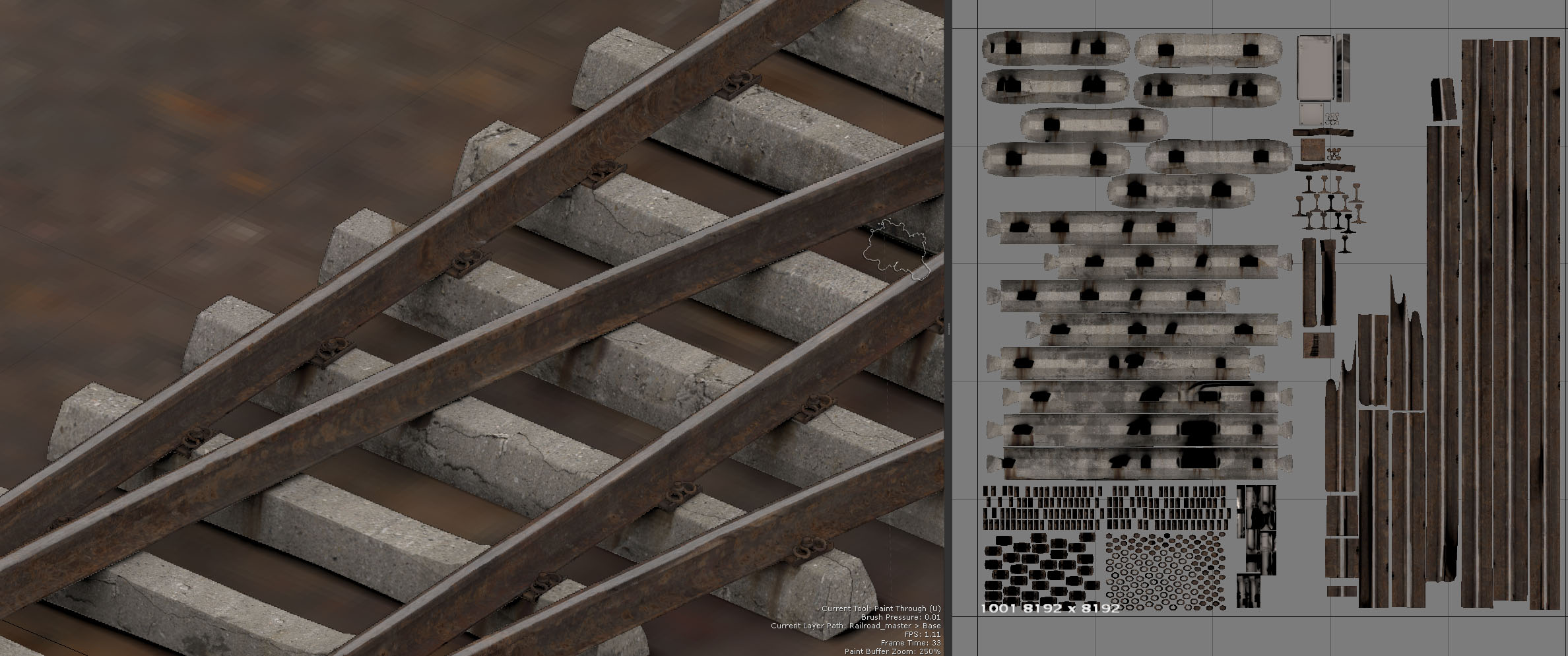 Rails texturing – Mari